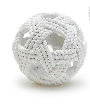 White Open Weave Rope Sphere - Large