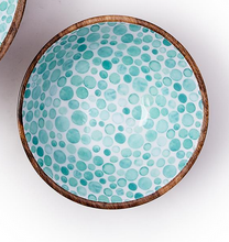 Load image into Gallery viewer, Blue Drops Wood Bowl - Small