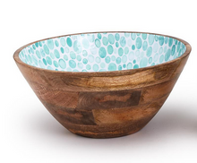 Load image into Gallery viewer, Bue Drops Wood Bowl - Large
