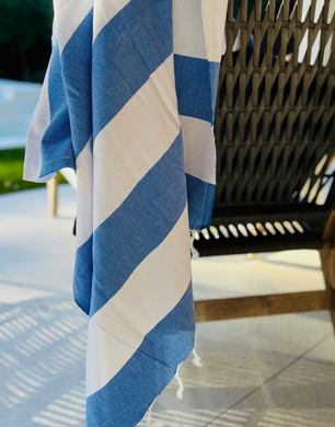 Royal Blue Stripes Turkish Towel