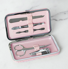 Load image into Gallery viewer, Peony Pink Woven Manicure Set