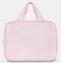 Load image into Gallery viewer, Peony Pink Woven Hanging Cosmetic Bag
