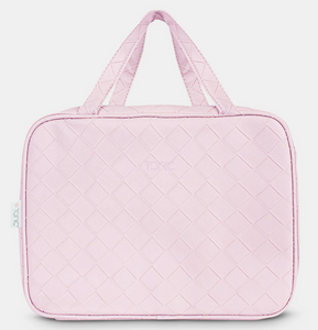Peony Pink Woven Hanging Cosmetic Bag