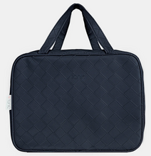 Load image into Gallery viewer, Navy Woven Hanging Cosmetic Bag