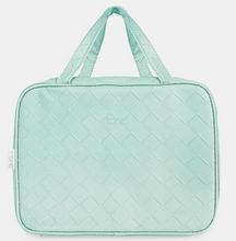 Load image into Gallery viewer, Teal Woven Hanging Cosmetic Bag