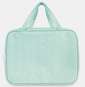 Teal Woven Hanging Cosmetic Bag
