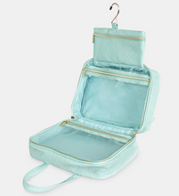 Load image into Gallery viewer, Teal Woven Hanging Cosmetic Bag