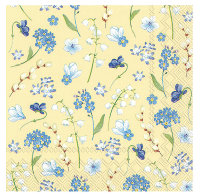 Flowers In Spring Yellow Cocktail Napkins