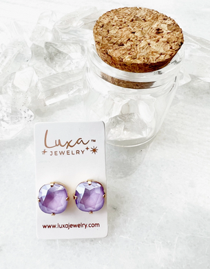 Lilac Color Pop Silver Stud Earring
