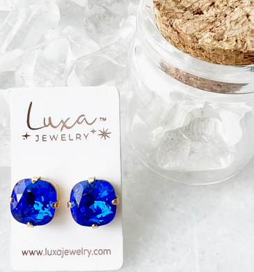 Electric Blue Color Pop Silver Stud Earring