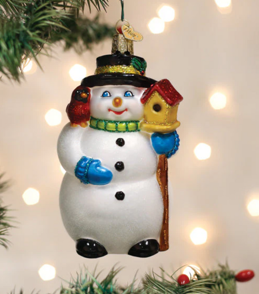 Snowman With Cardinal Ornament