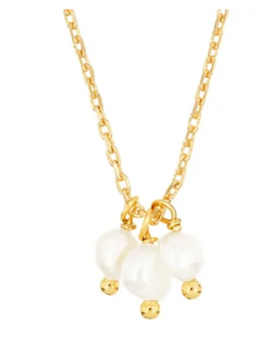3 Pearl Drop Gold Plated Necklace