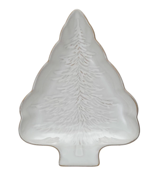 White Tree Shaped Plate