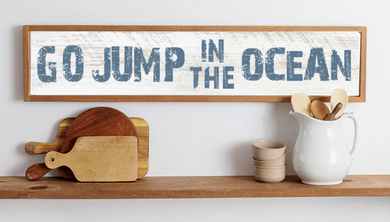 Go Jump In The Ocean Framed Barn Sign