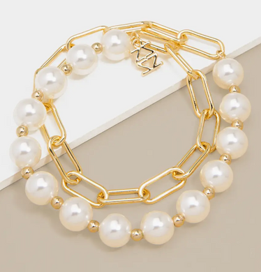 Pearl & Link Bracelet