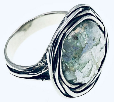 Round Roman Glass Ring