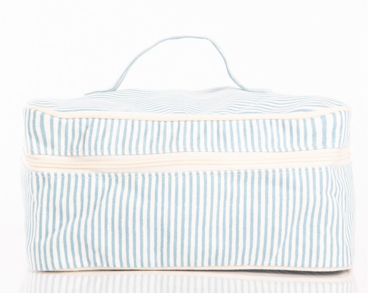 Stripes Train Case - Clear Sky