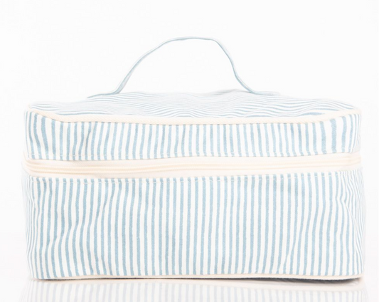Stripes Train Case - Clear Sky