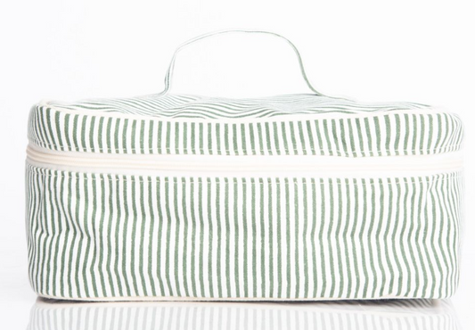 Stripes Train Case - Myrtle Green