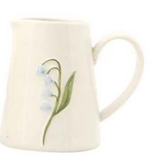 Load image into Gallery viewer, Hand-Painted Embossed Stoneware Creamer