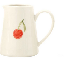 Load image into Gallery viewer, Hand-Painted Embossed Stoneware Creamer