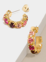 Load image into Gallery viewer, Chunky Crystal Hoops