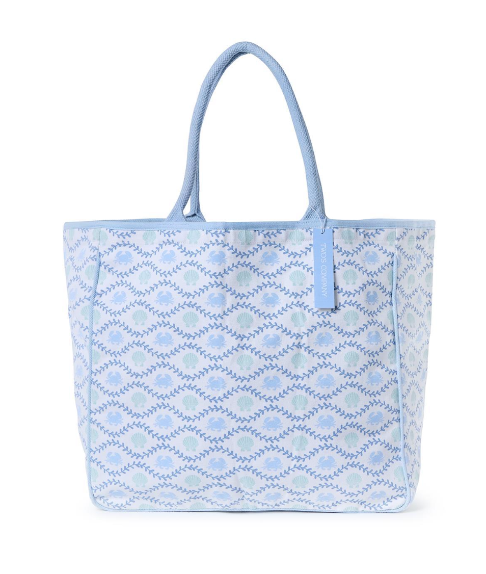 Watercolor Pattern Lined Tote Bag Striped - Thumbnail 4