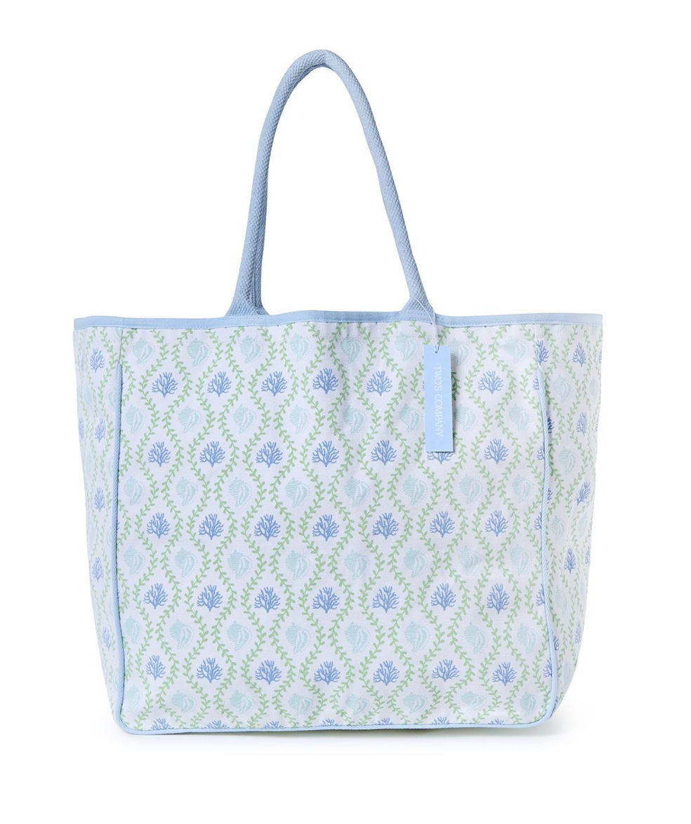 Watercolor Pattern Lined Tote Bag Striped - Thumbnail 2