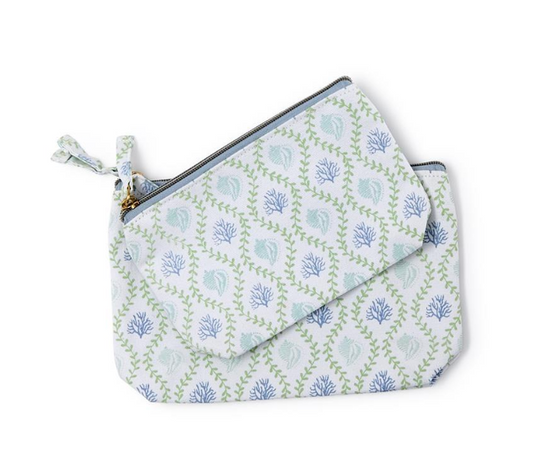 Set/2 Coastal Print Pouches