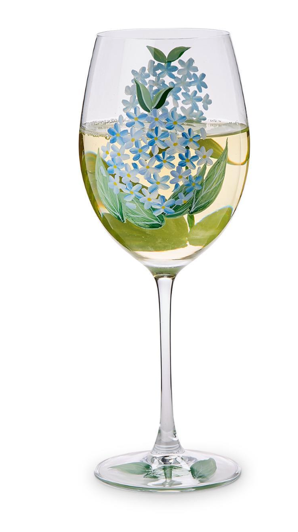 Hydrangea Stemmed Wine Glass