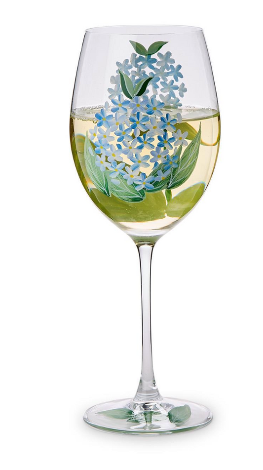Hydrangea Stemmed Wine Glass