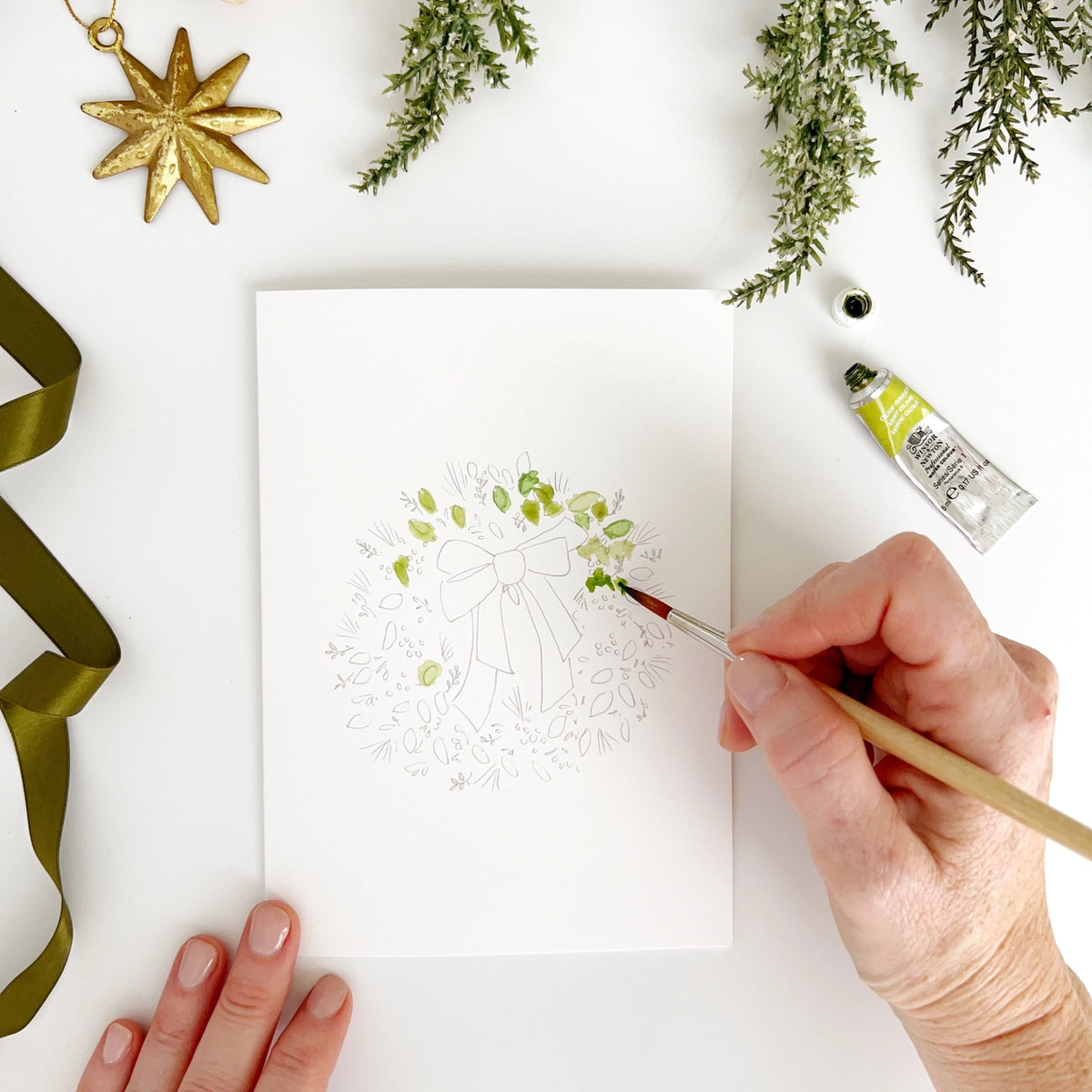 Wreaths Paintable Notecard Set