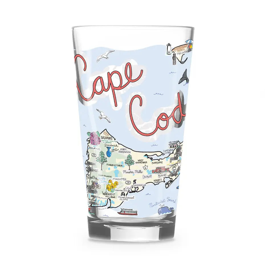 Pint Glass - Cape Cod Map