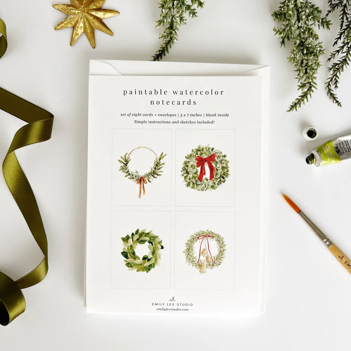 Wreaths Paintable Notecard Set