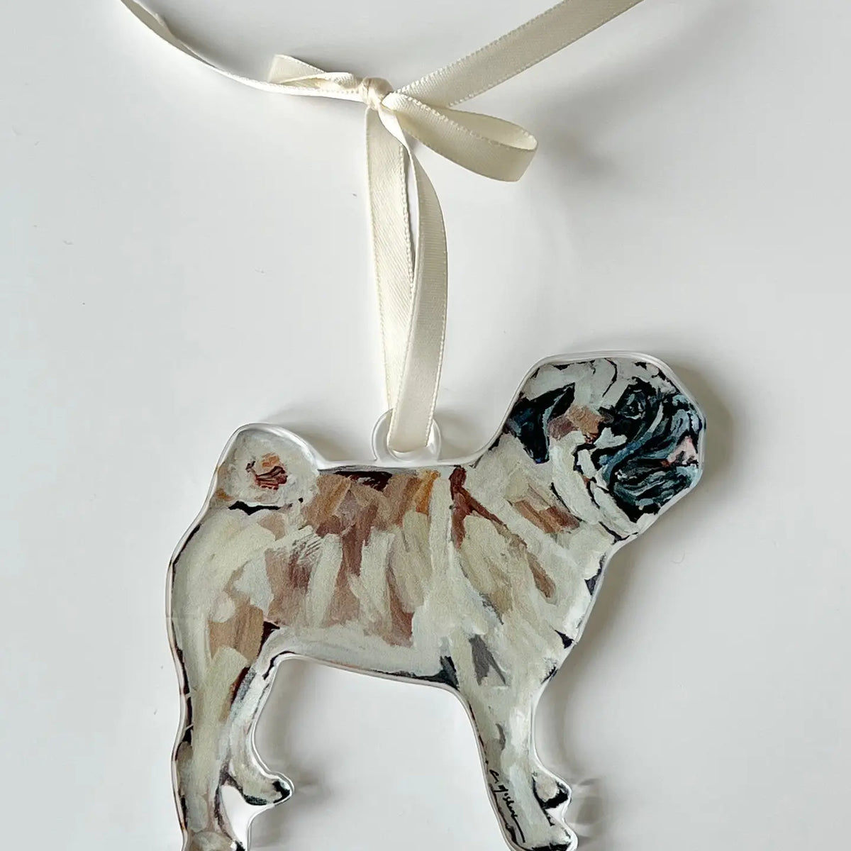Dog Ornament - Pug Fawn