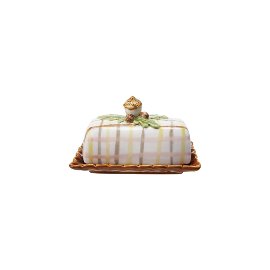 Acorn Handle Butter Dish