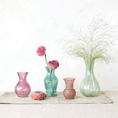 Multi Color Glass Vases -  - Set of 4
