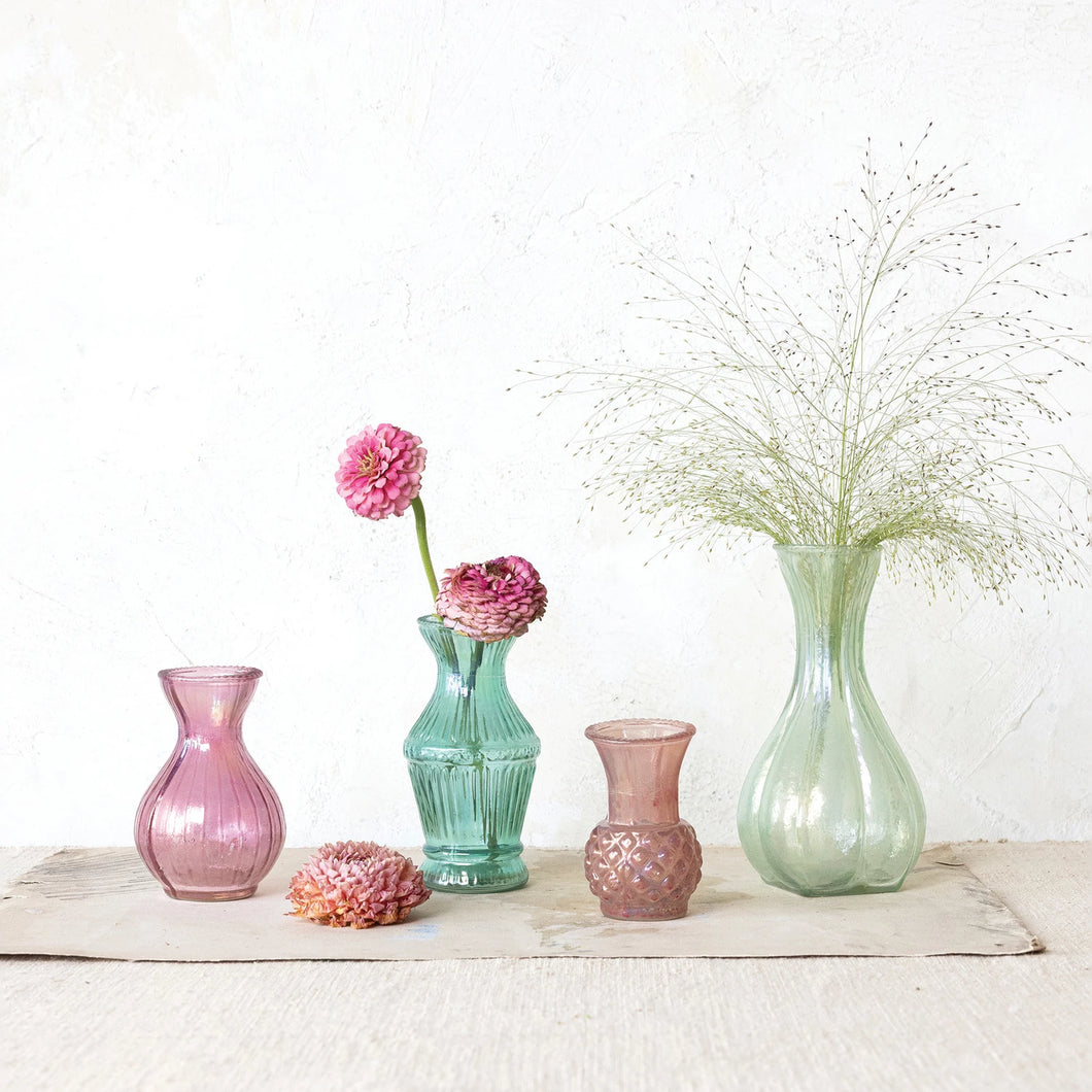 Multi Color Glass Vases -  - Set of 4