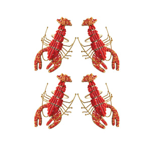 Beaded Lobster Rings - Set of 4