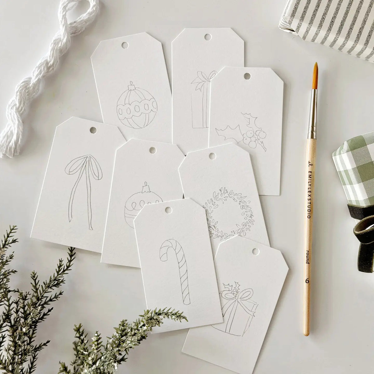 Classic Christmas Paintable Gift Tags