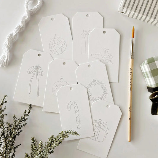 Classic Christmas Paintable Gift Tags