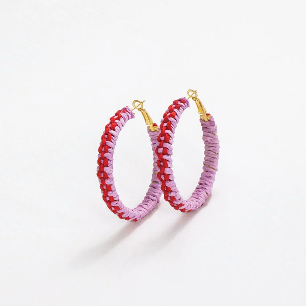 Holly Woven Raffia Hoops