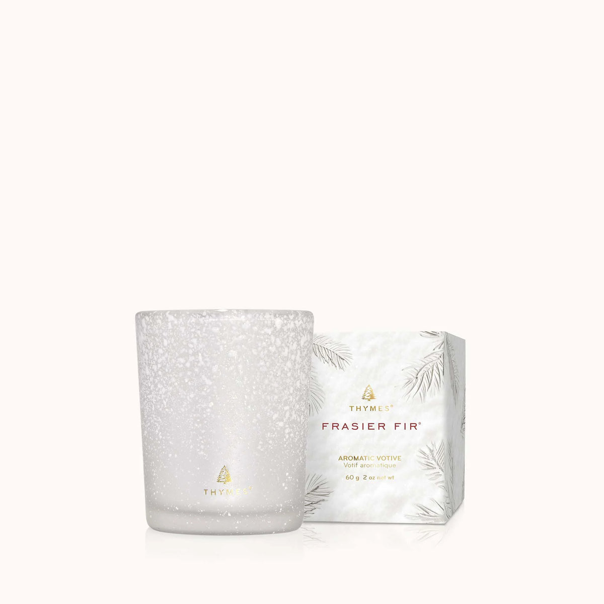 Flocked Votive Candle - Frasier Fir