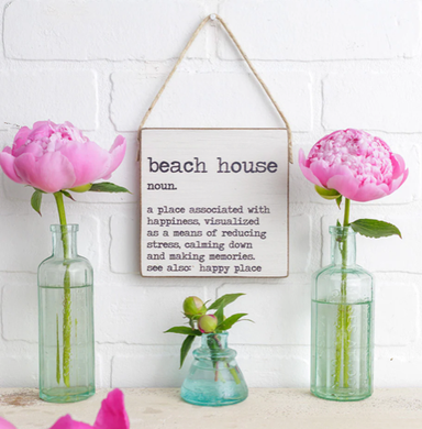 Square Twine Hanging Sign - Beach House Definition