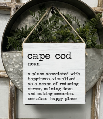 Square Twine Hanging Sign - Cape Cod Definition