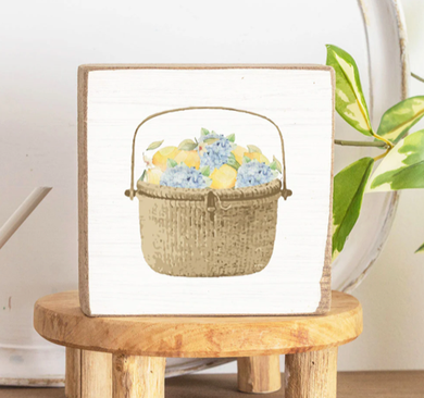 Lemon Hydrangea Basket Block
