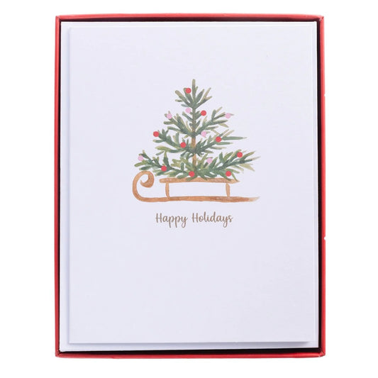 Boxed Cards - Tree & Sleigh