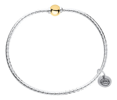 Cape Cod Bracelet by Lestage® SS/14KT Patterned Single Bead