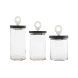 Black & White Glass Canister Set