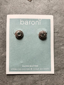 Baroni Aquamarine stud earrings- Sterling silver #38